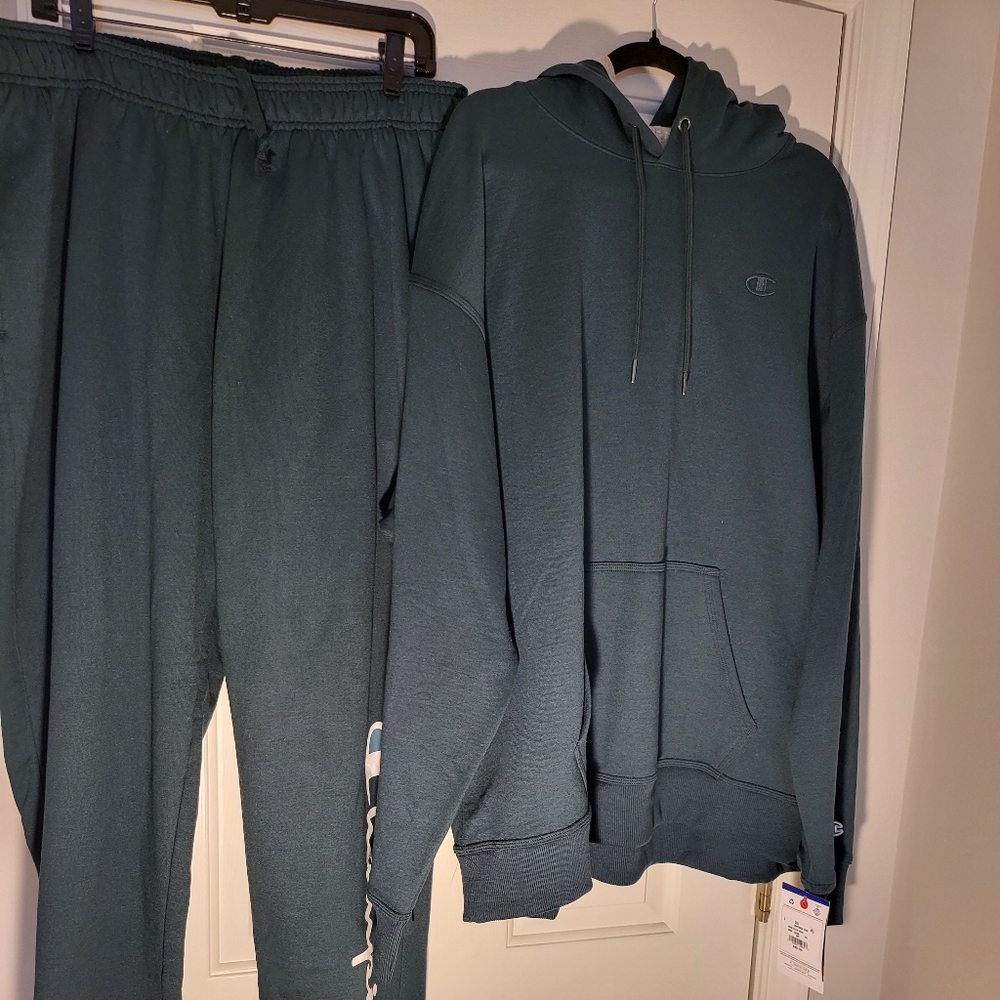NEW Champion Men's Powerblend Fleece Pullover Hoodie Sweatsuit size 2XL